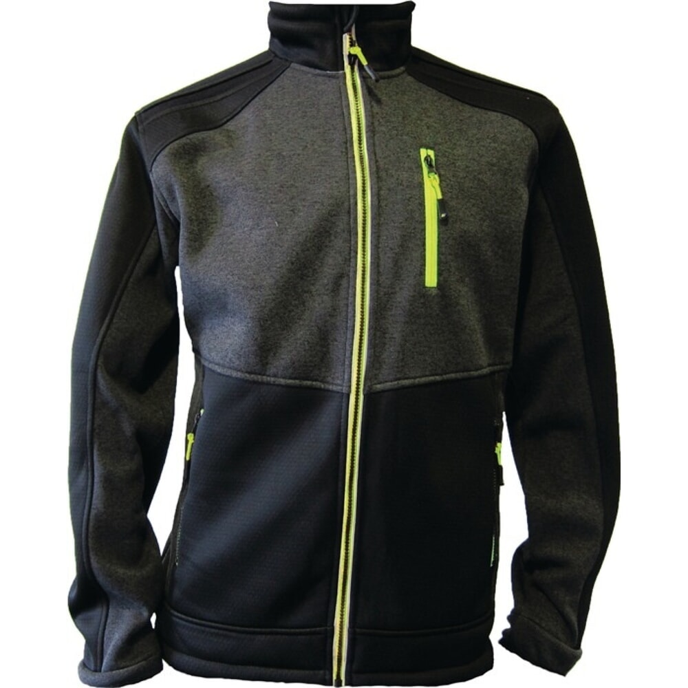 Produktabbildung: TERRAX Strickfleecejacke, dunkelgrün/schwarz/lime, Grösse XL