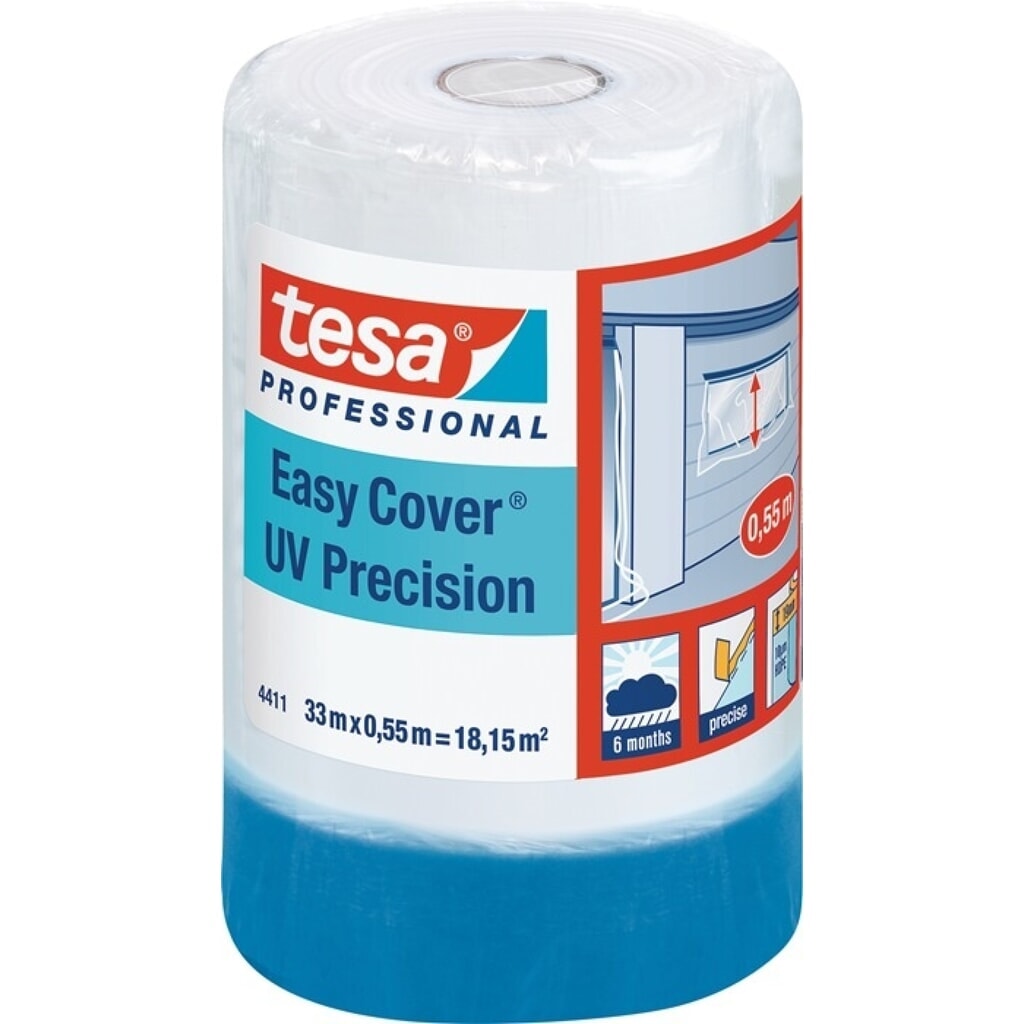 tesa® Folienband Easy Cover® 4411 UV Precisión, Länge 33 m Breite 550 mm, Rolle Produktabbildung: tesa® Folienband Easy Cover® 4411 UV Precisión, Länge 33 m Breite 550 mm, Rolle