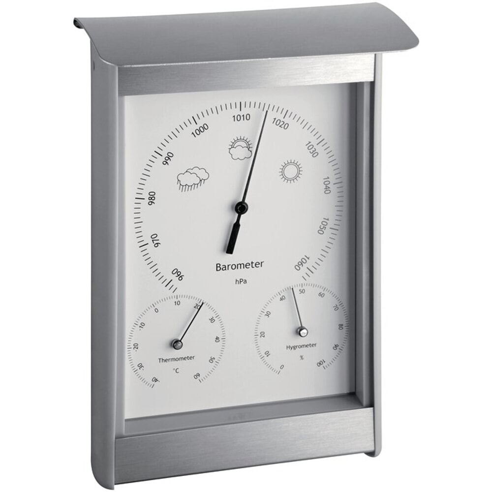 Produktabbildung: TFA Wetterstation, Aluminium/Kunststoff für innen/aussen, H215xB145xT70mm silber/weiss