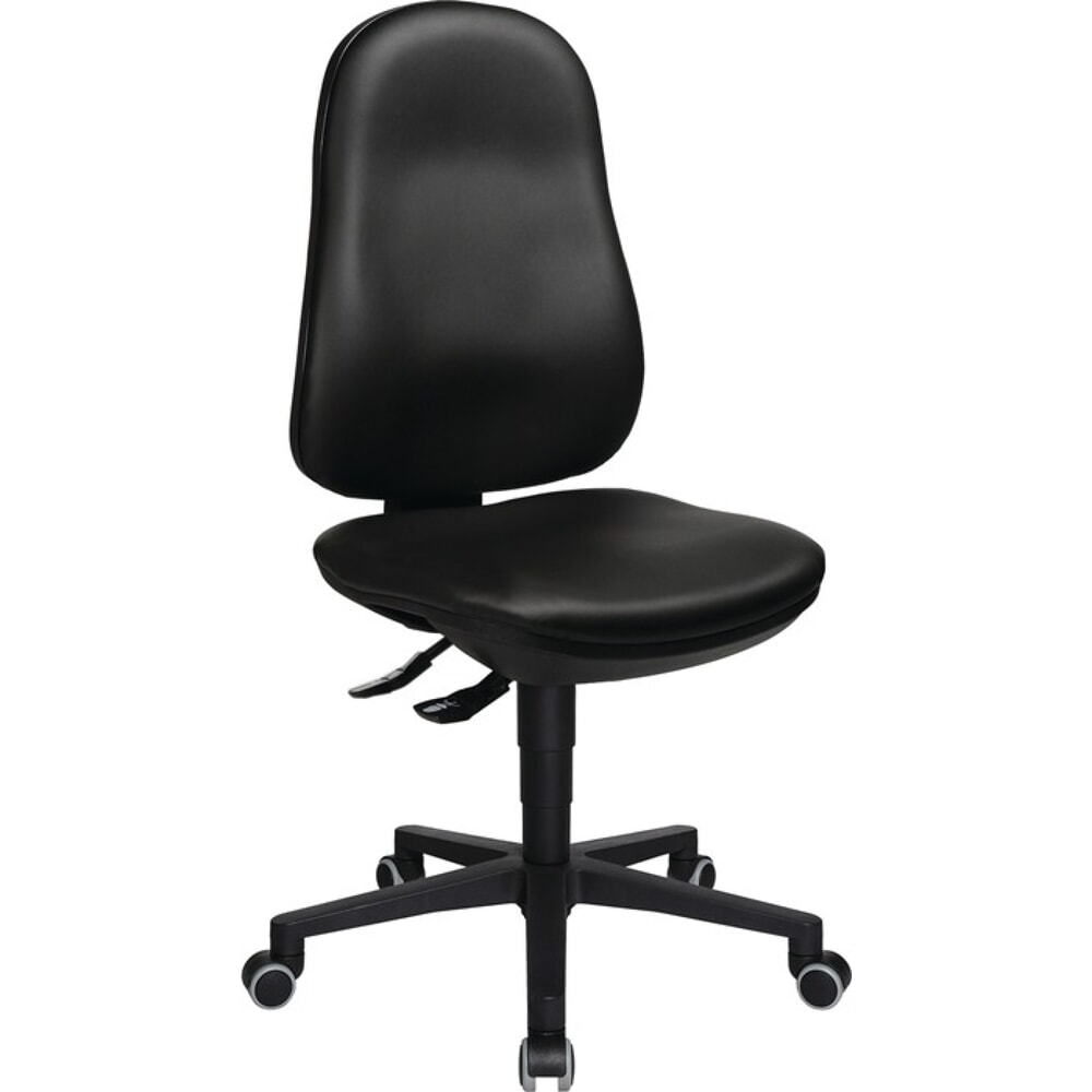 Produktabbildung: Topstar® Arbeitsdrehstuhl Point 70, Kunstlederpolster schwarz, Rollen, 410-530 mm