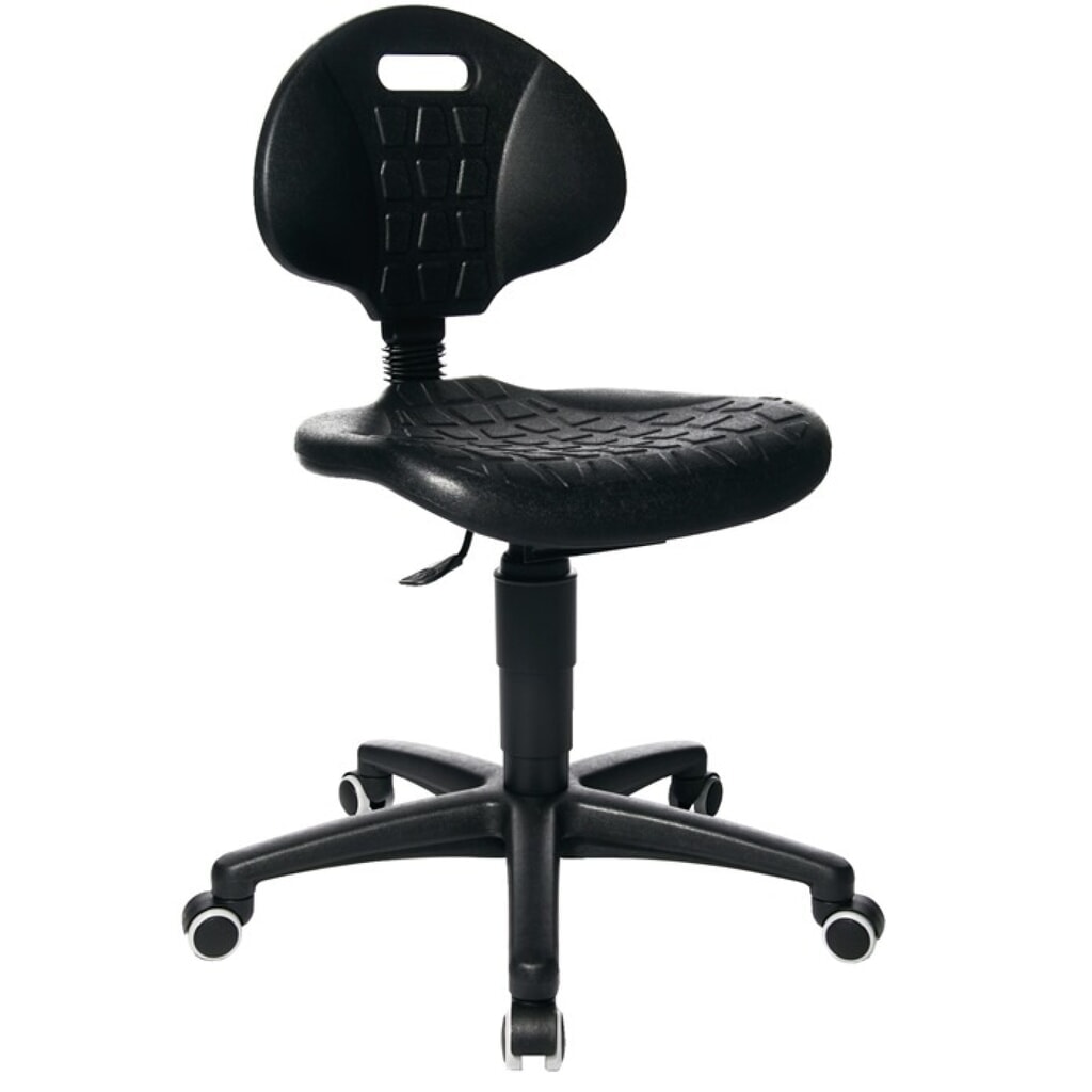 Topstar® Arbeitsdrehstuhl Tec 20, Polyurethanschaum schwarz, Rollen, 410-540 mm Produktabbildung: Topstar® Arbeitsdrehstuhl Tec 20, Polyurethanschaum schwarz, Rollen, 410-540 mm