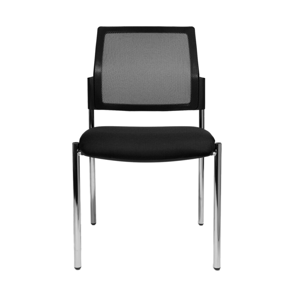 Topstar® Besucherstuhl BtoB 10 mit Netz-Rückenlehne + 4 Fuss Gestell, schwarz Produktabbildung: Topstar® Besucherstuhl BtoB 10 mit Netz-Rückenlehne + 4 Fuss Gestell, schwarz