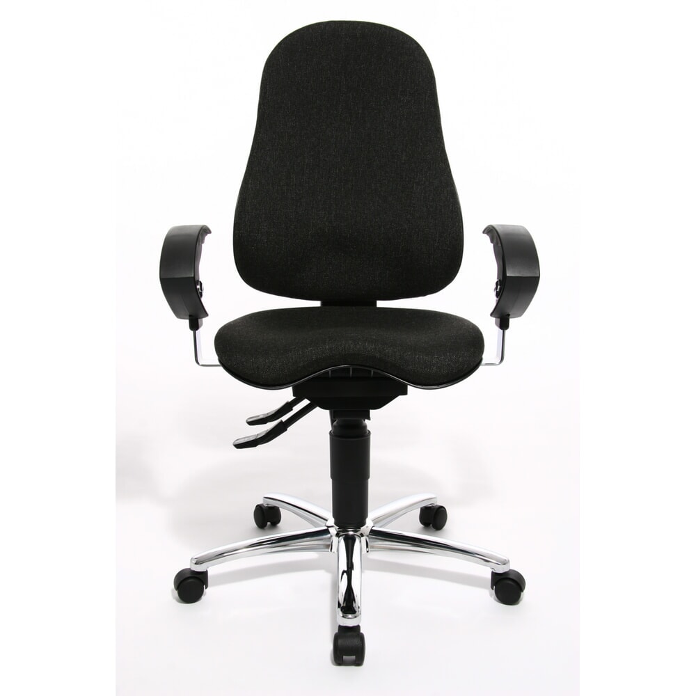 Produktabbildung: Topstar® Bürodrehstuhl Ortho 10, höhenverstellbare Armlehnen, anthrazit