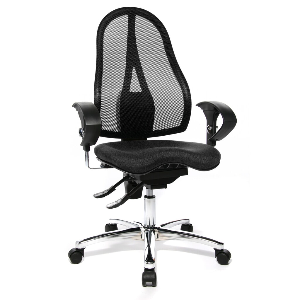 Produktabbildung Nr. 3: Topstar® Bürodrehstuhl Ortho 15, Netzrücken, höhenverstellbare Armlehnen, anthrazit