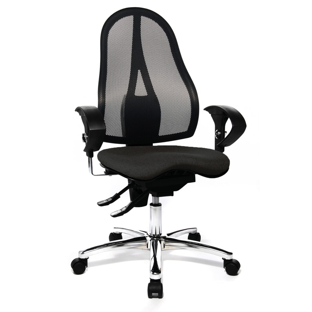 Topstar® Bürodrehstuhl Ortho 15, Netzrücken, höhenverstellbare Armlehnen, anthrazit Produktabbildung Nr. 7: Topstar® Bürodrehstuhl Ortho 15, Netzrücken, höhenverstellbare Armlehnen, anthrazit