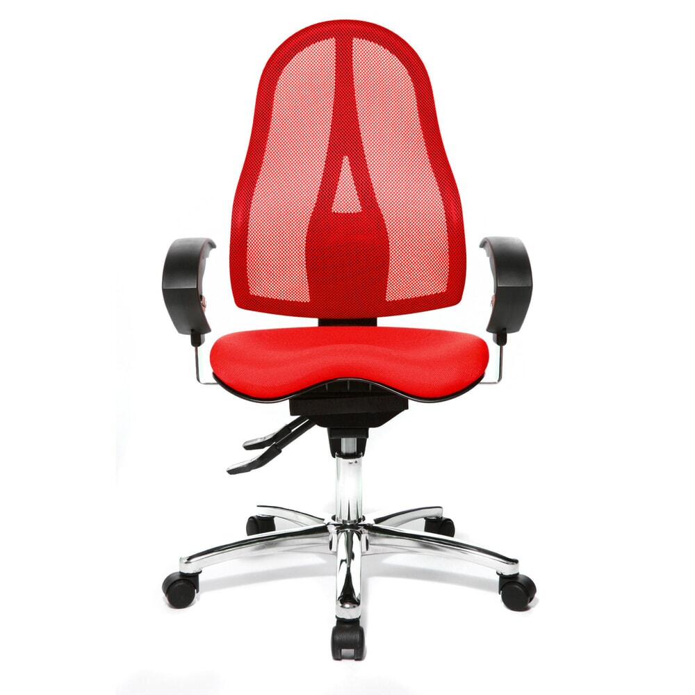 Produktabbildung Nr. 1: Topstar® Bürodrehstuhl Ortho 15, Netzrücken, höhenverstellbare Armlehnen, rot