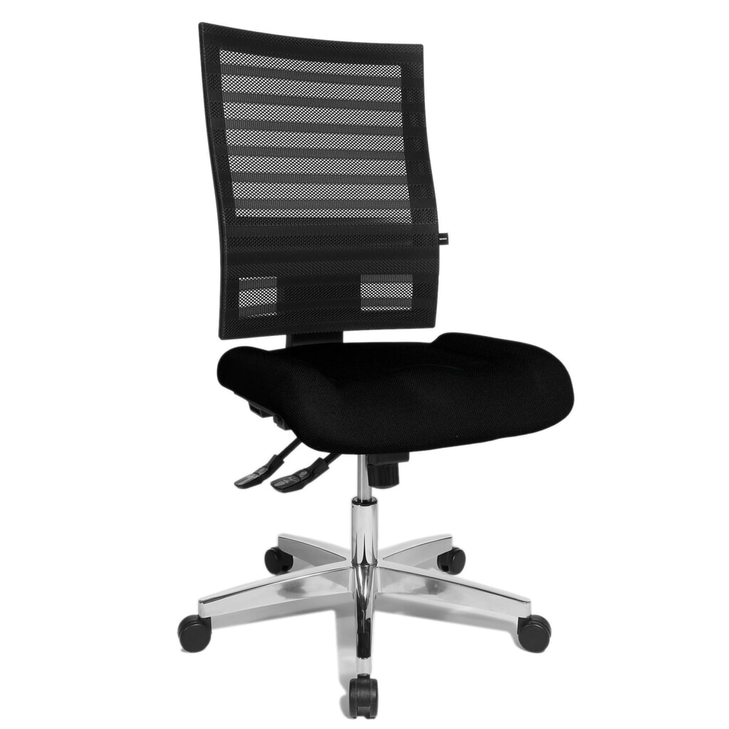Topstar® Bürodrehstuhl P91-NET, Netzrücken schwarz, Sitz schwarz Produktabbildung Nr. 2: Topstar® Bürodrehstuhl P91-NET, Netzrücken schwarz, Sitz schwarz