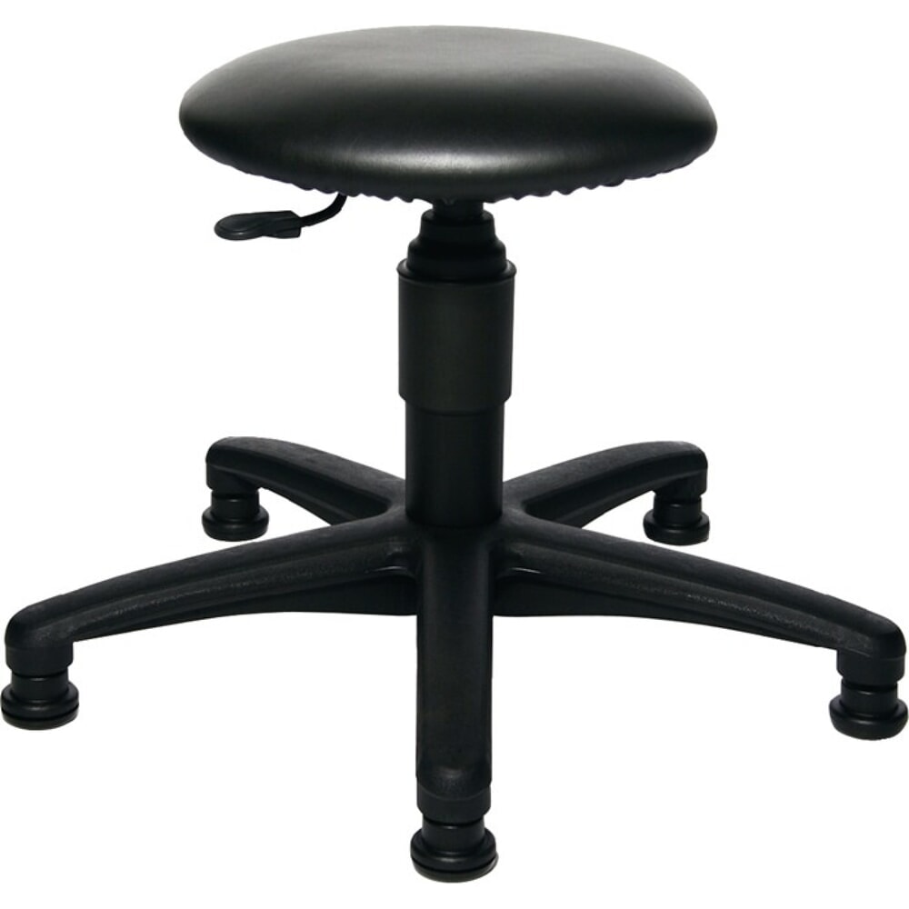 Produktabbildung: Topstar® Drehhocker, Kunstlederpolster schwarz, mit Bodengleitern, Sitzhöhenverstellung 390-520 mm