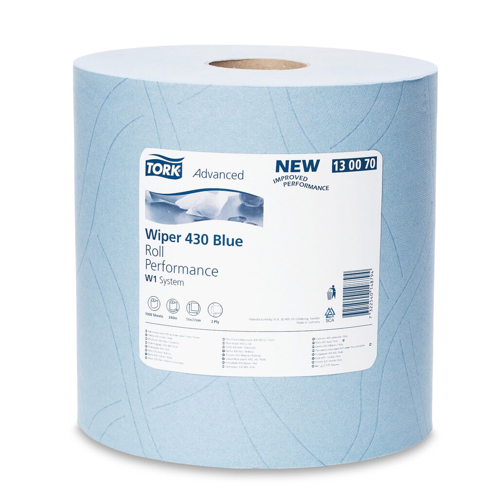 TORK® Wischtücher Extra Stark, HxB 340 x 370 mm, 1 Rolle, blau Produktabbildung: TORK® Wischtücher Extra Stark, HxB 340 x 370 mm, 1 Rolle, blau