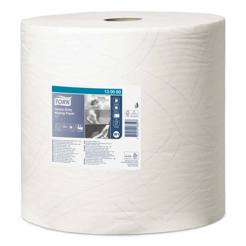Produktabbildung: TORK® Wischtücher Extra Stark, HxB 340 x 370 mm, 1 Rolle, weiss