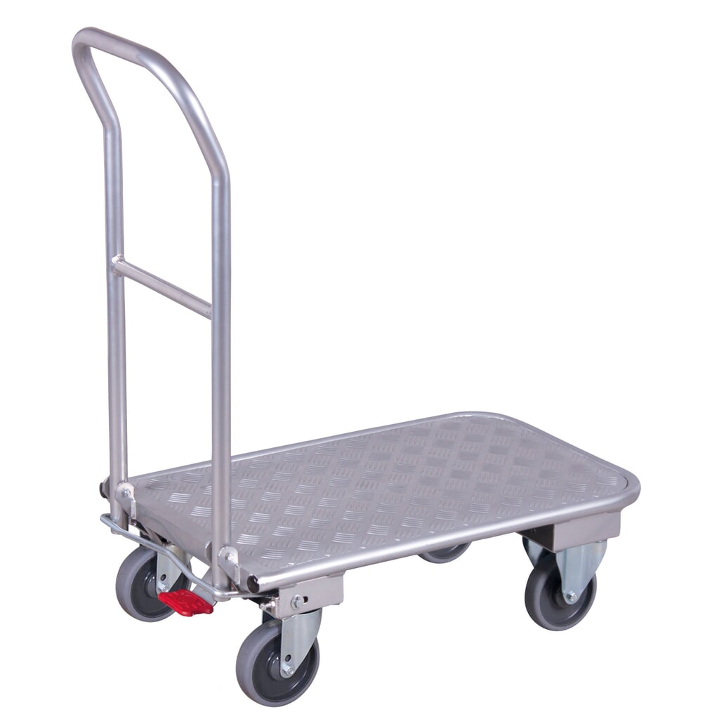 Transportwagen Ameise®, Aluminium, Ladefläche BxT 450 x 720 mm, mit Zentralbremse Produktabbildung: Transportwagen Ameise®, Aluminium, Ladefläche BxT 450 x 720 mm, mit Zentralbremse