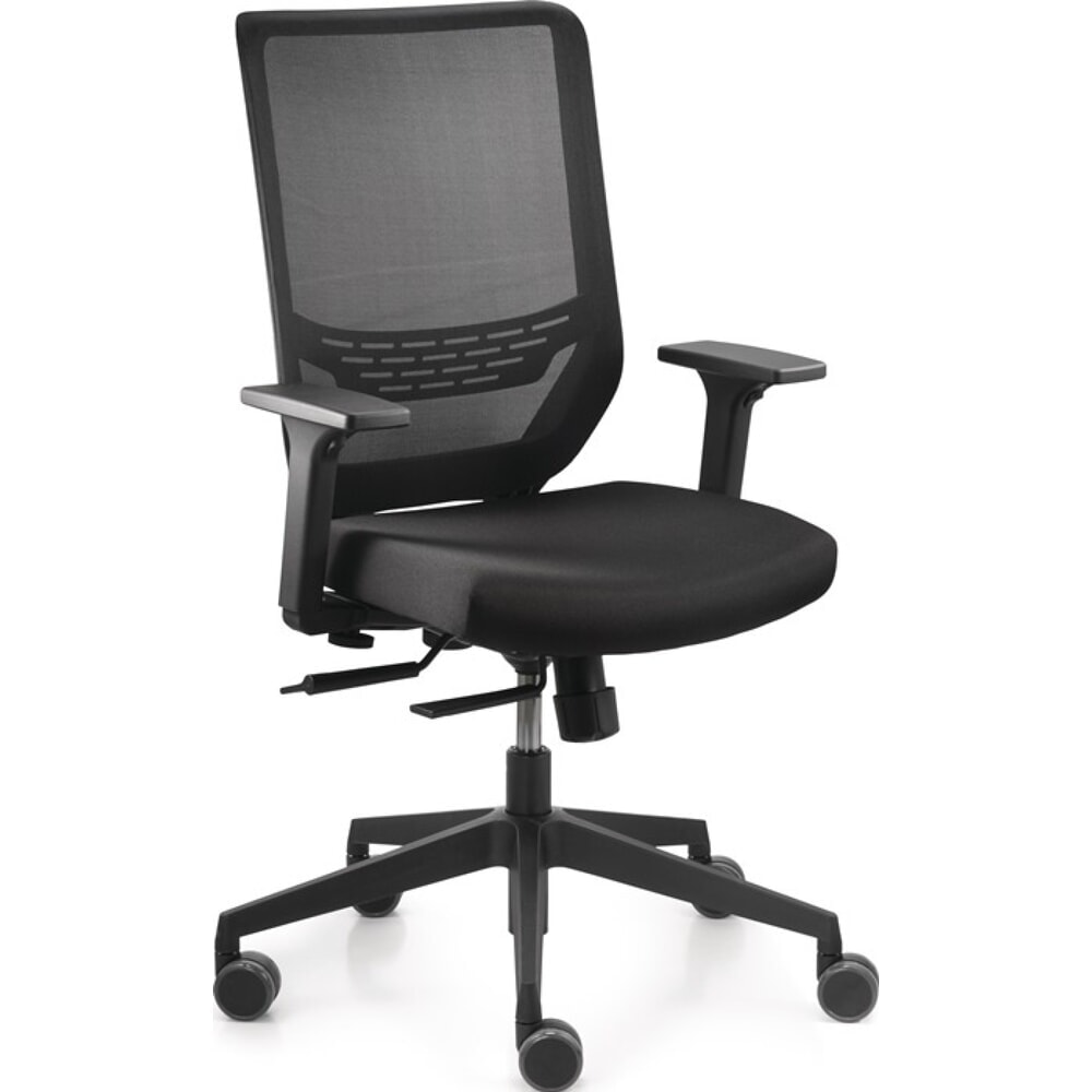 Produktabbildung Nr. 1: TREND OFFICE Bürodrehstuhl Mesh, schwarz 410-520 mm, Armlehnen, breiten- und höhenverstellbar, mit Synchrontechnik
