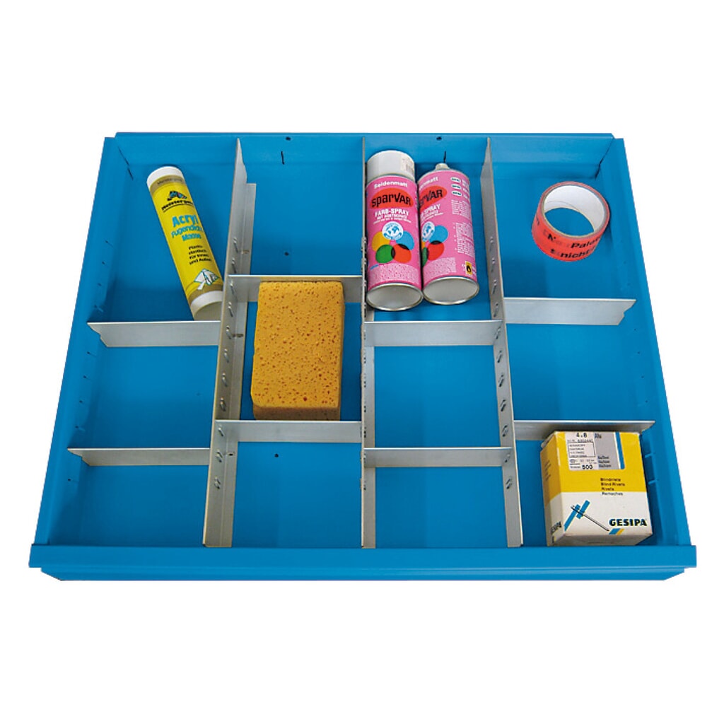 Trenn- und Steckwände für PAVOY Schubladenschrank, 8 STW, für Frontenhöhe 125 mm Produktabbildung: Trenn- und Steckwände für PAVOY Schubladenschrank, 8 STW, für Frontenhöhe 125 mm