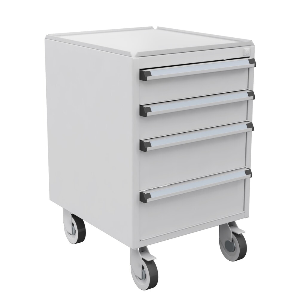 TRESTON Schubladenblock 45/56-2 Standard, ESD, HxBxT 700 x 450 x 520 mm, Schubladen: 2x 100 mm, 2x 150 mm, mit Rollen Produktabbildung: TRESTON Schubladenblock 45/56-2 Standard, ESD, HxBxT 700 x 450 x 520 mm, Schubladen: 2x 100 mm, 2x 150 mm, mit Rollen