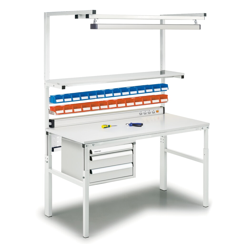 Produktabbildung Nr. 8: TRESTON TPH-Arbeitstisch mit Etagenboard, ESD, manuell höhenverstellbar, BxT 1.800 x 700 mm