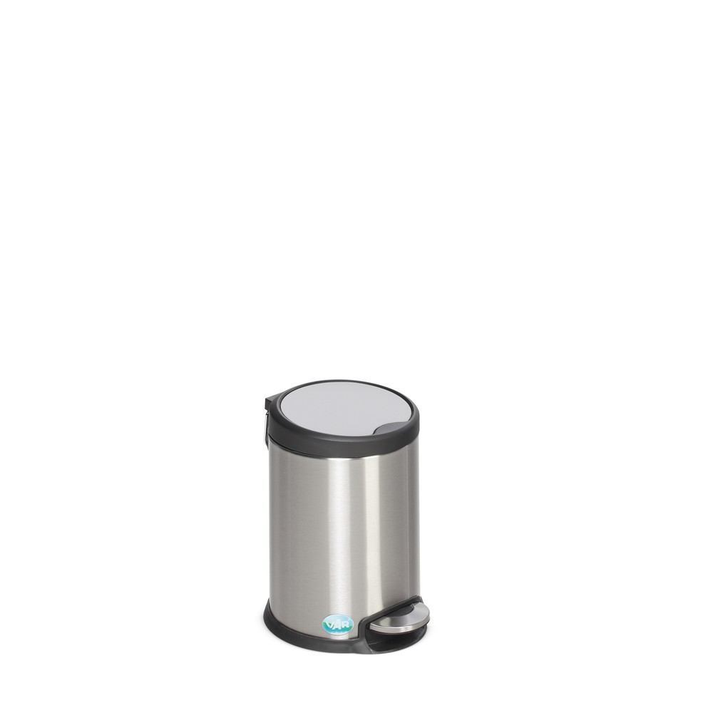Produktabbildung: VAR® Tret-Abfallsammler aus Edelstahl, 3 Liter, matt