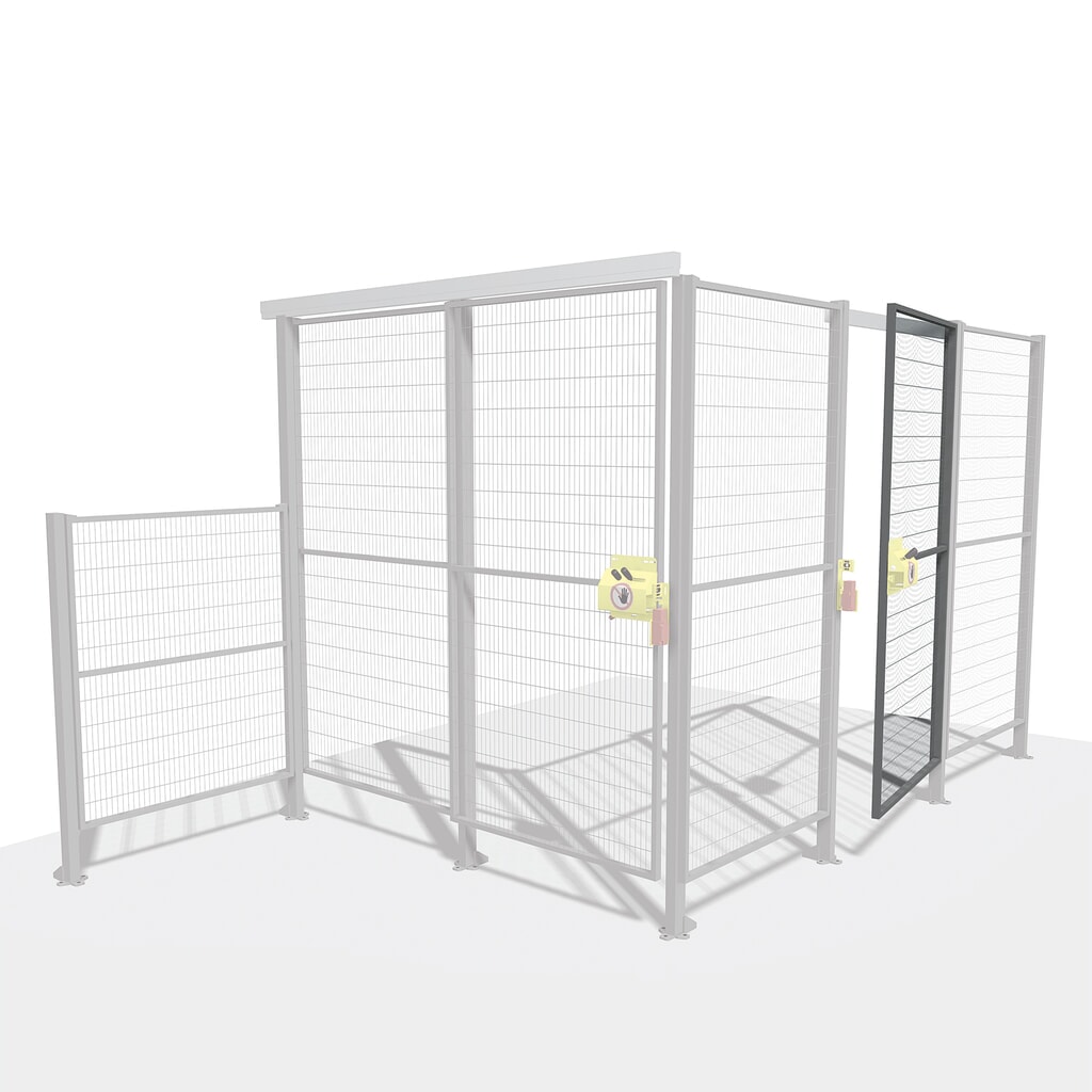 Tür-Set TROAX® SMART FIX mit SAFE LOCK, für Maschinenschutz, Schiebetür Produktabbildung: Tür-Set TROAX® SMART FIX mit SAFE LOCK, für Maschinenschutz, Schiebetür