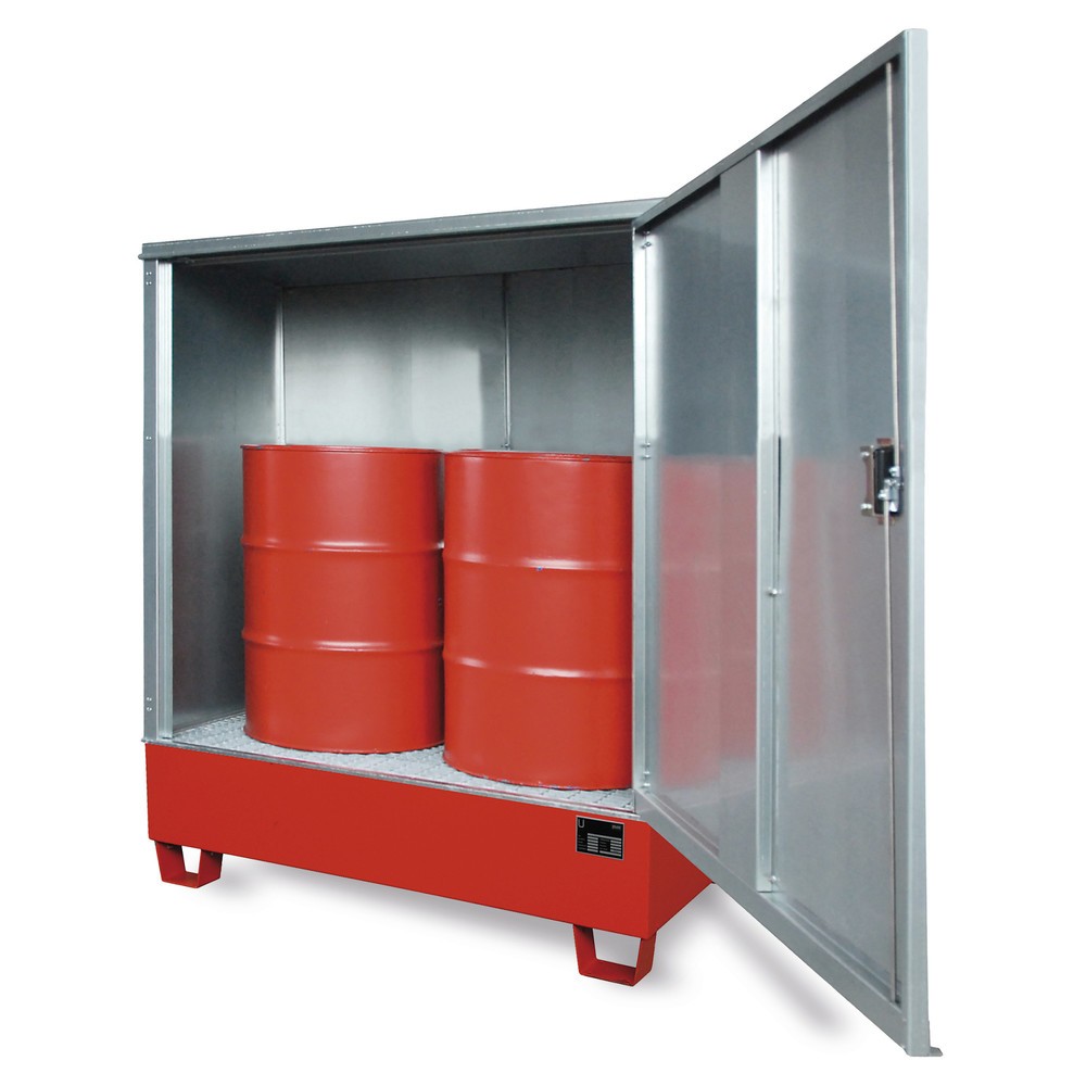 Produktabbildung: Umhausung für Bauer® Auffangwanne Modul MAW, abschliessbare Tür