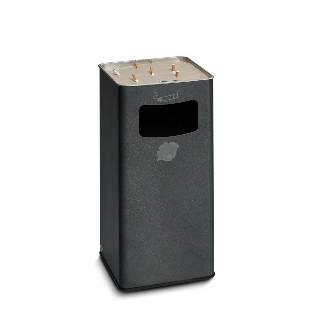 Produktabbildung: VAR® Ascher-Abfall-Kombination, Standmodell, 53,4 Liter, antik-silber