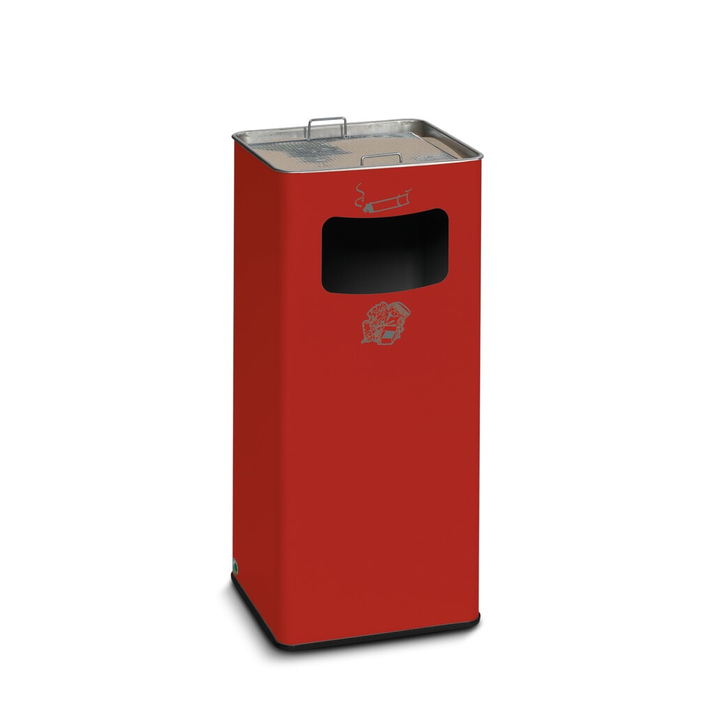 Produktabbildung: VAR® Ascher-Abfall-Kombination, Standmodell, 53,4 Liter, feuerrot