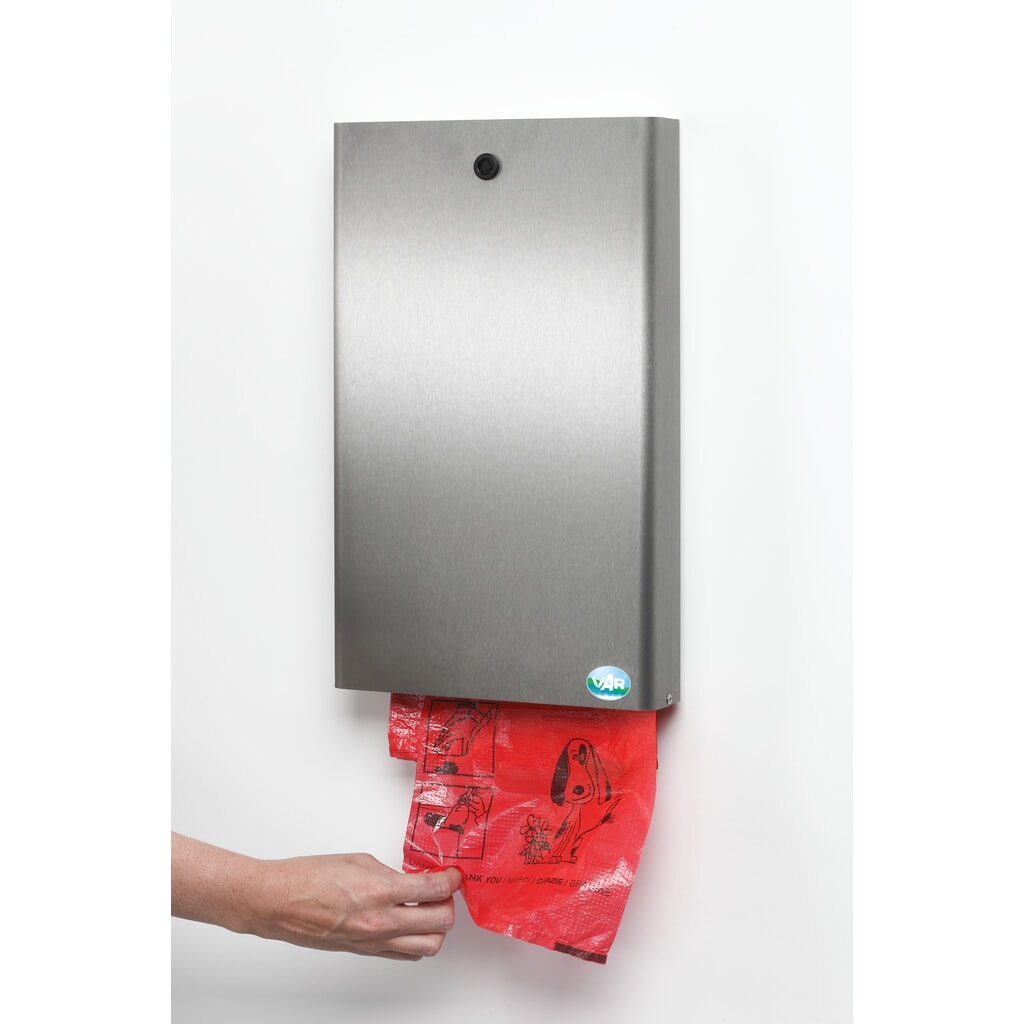 VAR® Hundekotbeutelspender DS 2, Edelstahl Produktabbildung Nr. 3: VAR® Hundekotbeutelspender DS 2, Edelstahl