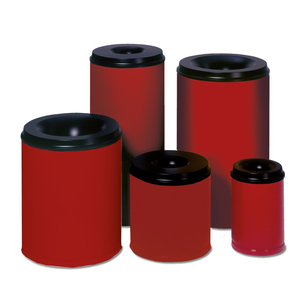 Produktabbildung: VAR® Sicherheits-Papierkorb, feuersicher, 15 Liter, feuerrot