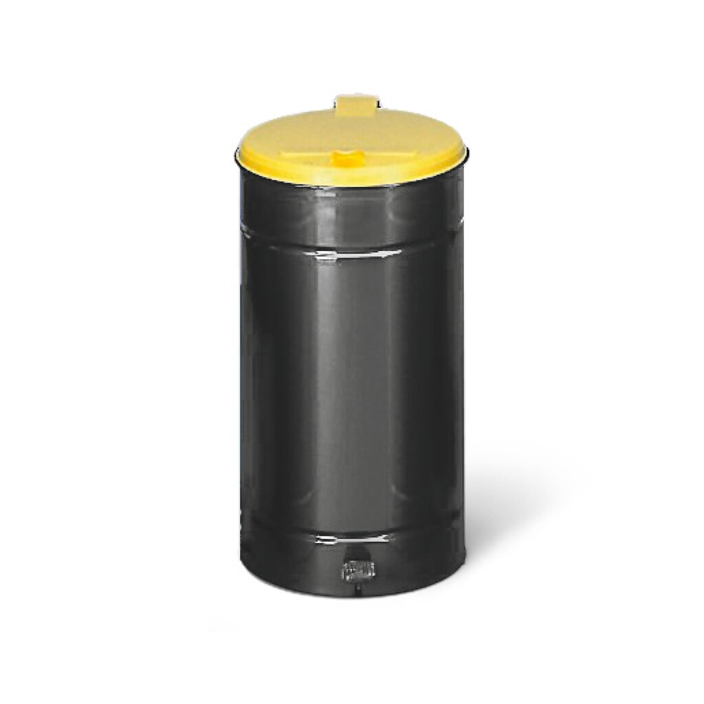 Produktabbildung: VAR® Tret-Abfallsammler Euro-Pedal, 60 Liter, Korpus anthrazit, Deckel gelb