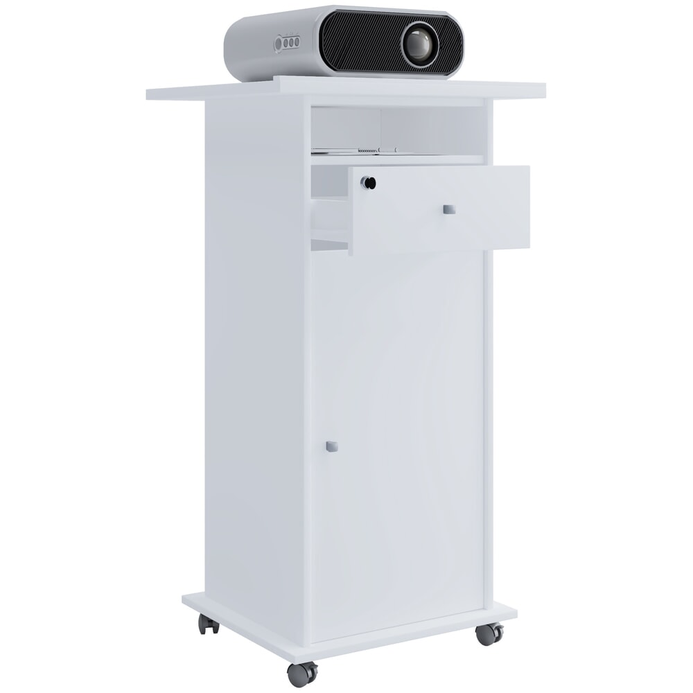Produktabbildung: VCM Beamer-Stand Neta mit Tür, weiss