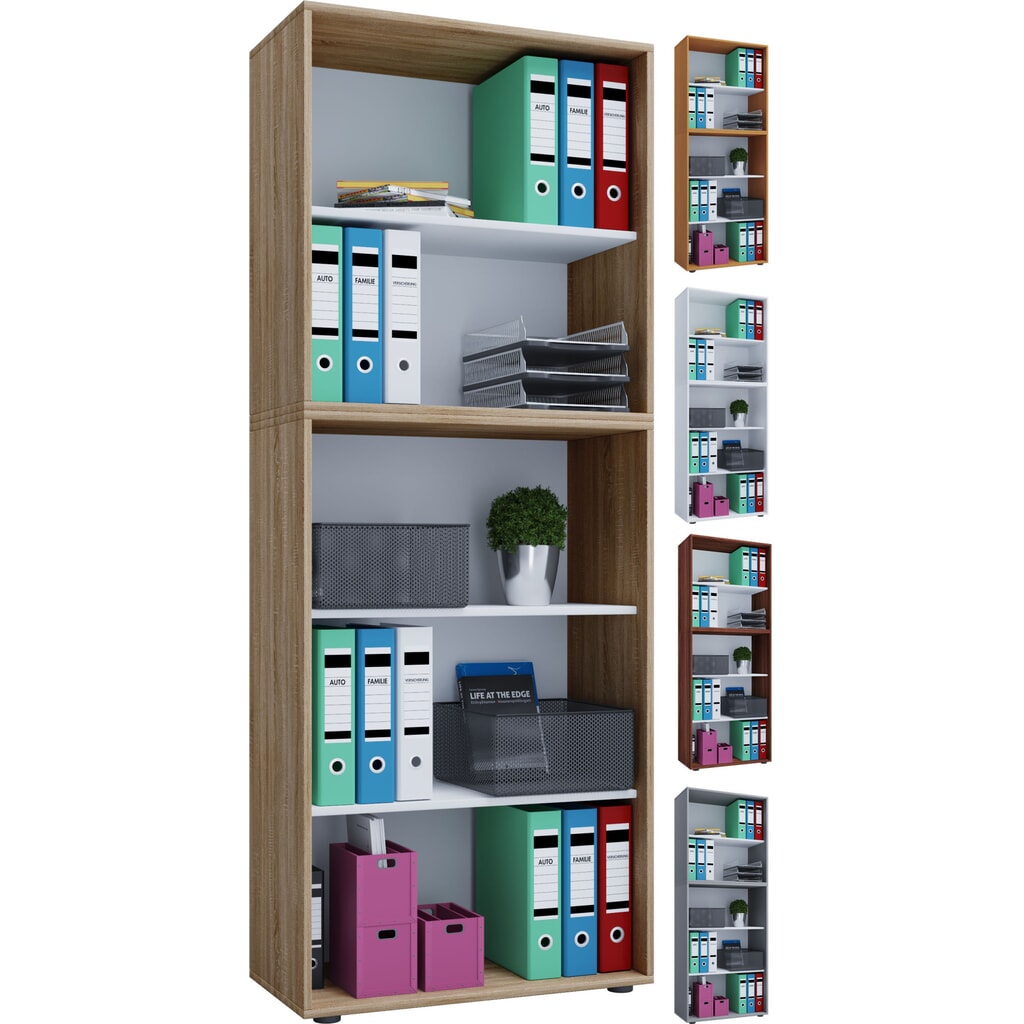 Produktabbildung Nr. 3: VCM Büroregal Lona, 5 Fächer, HxBxT 1.780 x 700 x 400 mm, weiss