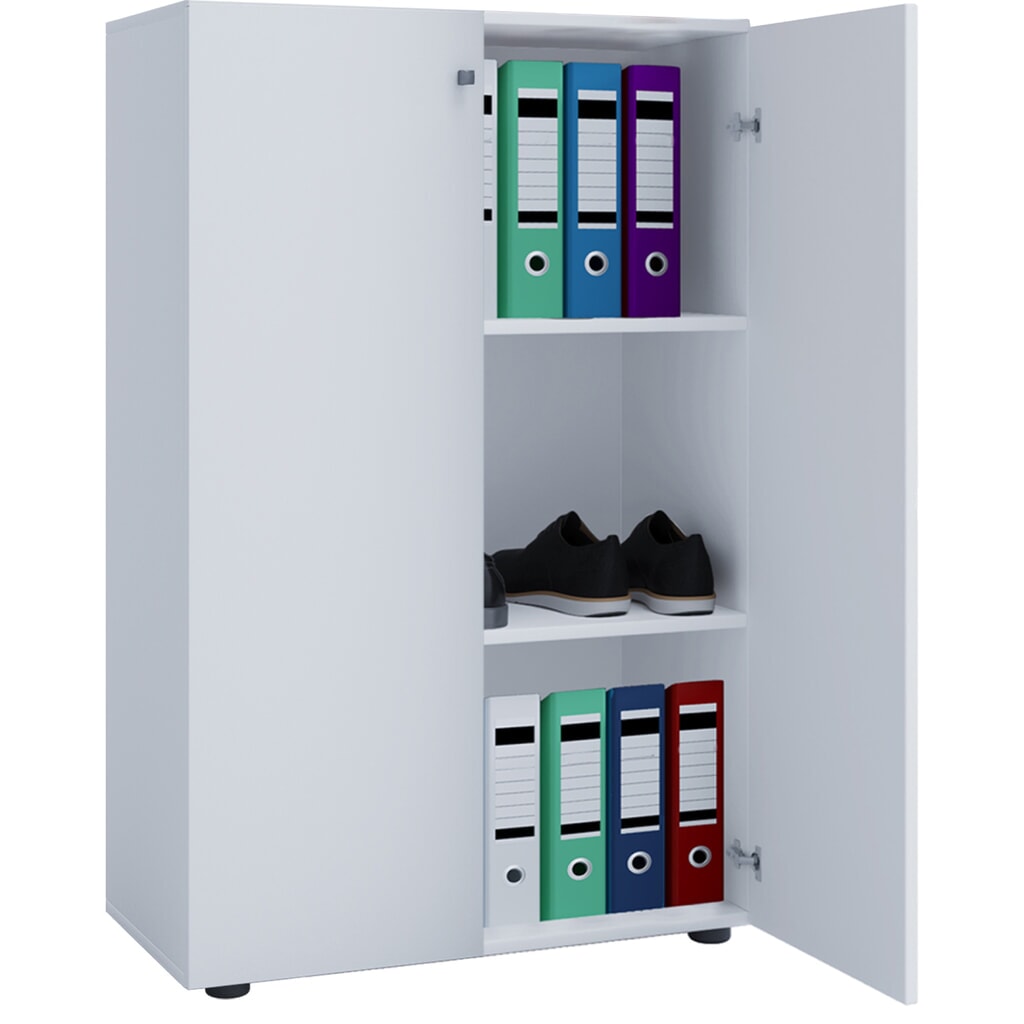 Produktabbildung: VCM Büroschrank Lona, 3 Fächer, HxBxT 1.050 x 700 x 400 mm, weiss