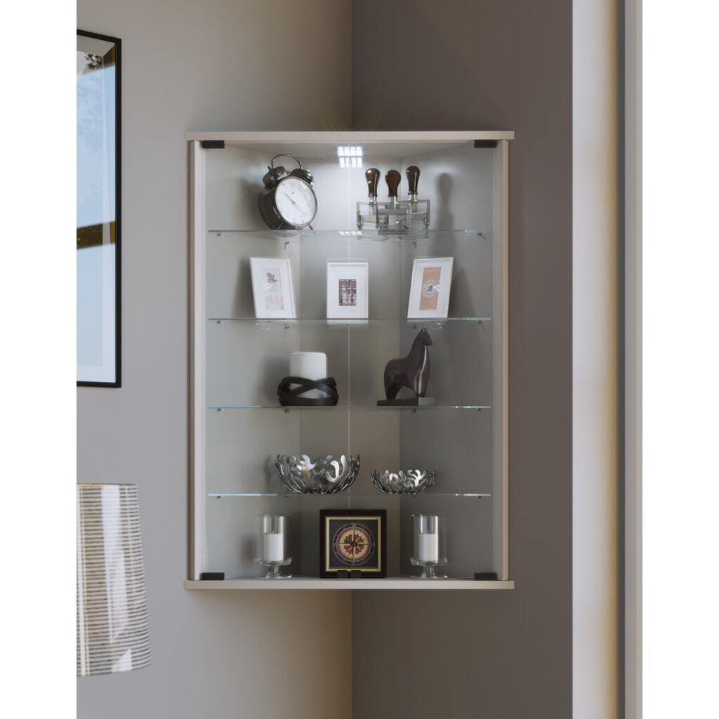 Produktabbildung Nr. 2: VCM Eckvitrine Vecko, weiss