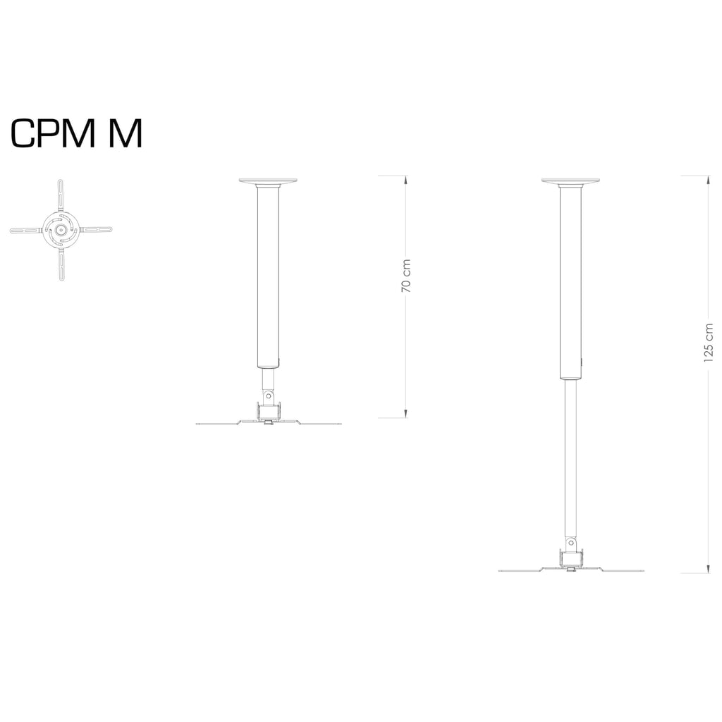 VCM Projektorhalterung CPM M, silber Produktabbildung Nr. 3: VCM Projektorhalterung CPM M, silber