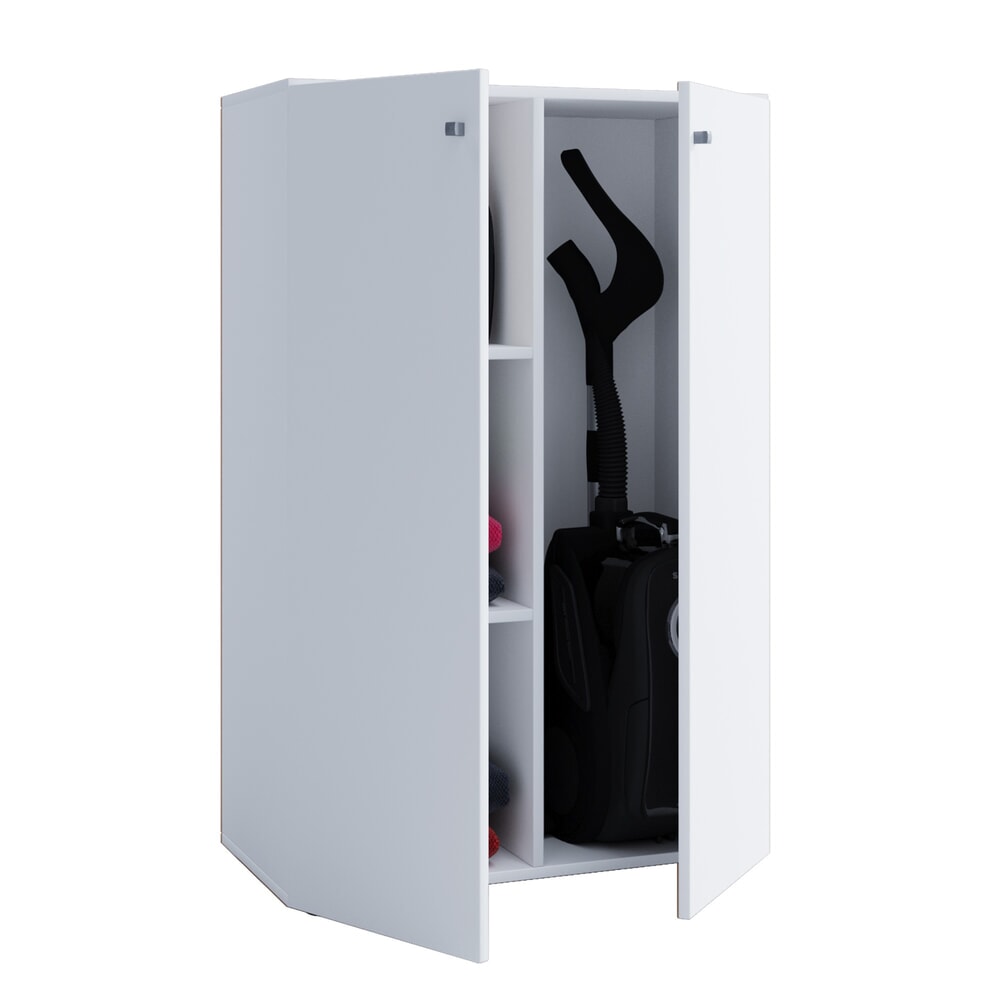 Produktabbildung: VCM Putzmittelschrank Lona Mini mit Türen, weiss