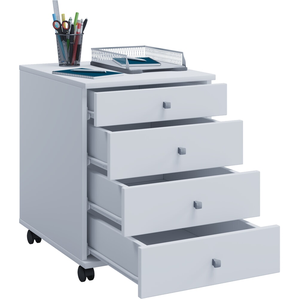 Produktabbildung: VCM Rollcontainer Lona, HxBxT 570 x 420 x 500 mm, weiss
