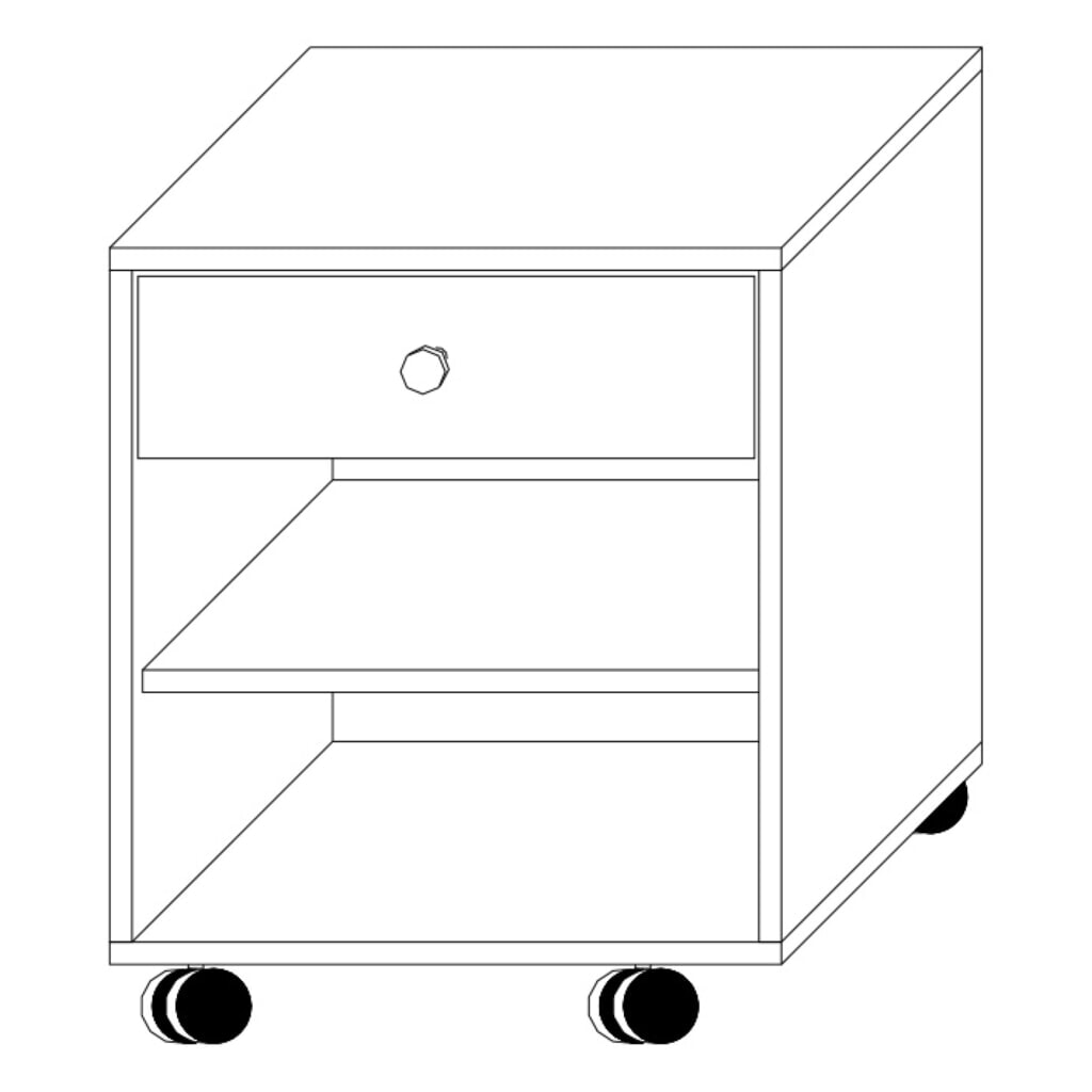 Produktabbildung Nr. 2: VCM Rollcontainer Salda, HxBxT 540 x 450 x 380 mm, weiss