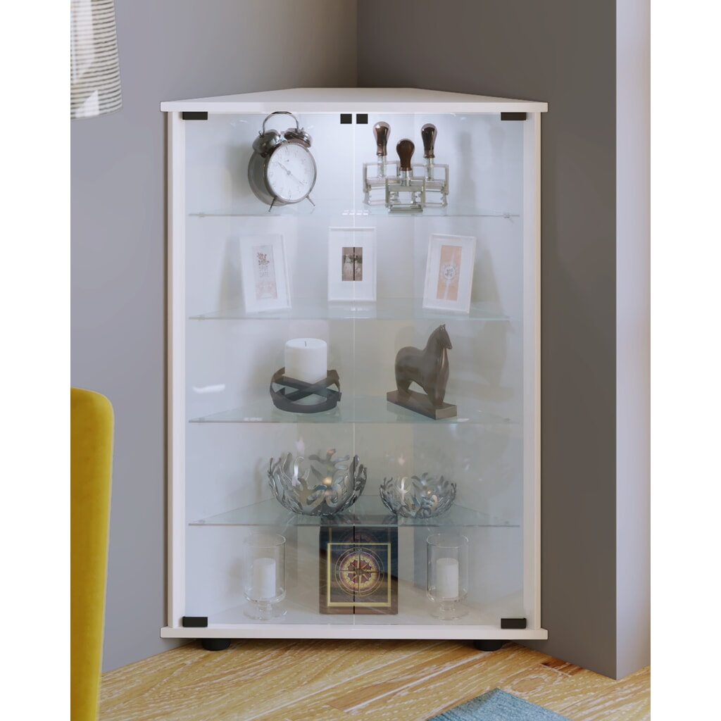 VCM Standvitrine Jecka mit Beleuchtung, weiss Produktabbildung Nr. 2: VCM Standvitrine Jecka mit Beleuchtung, weiss