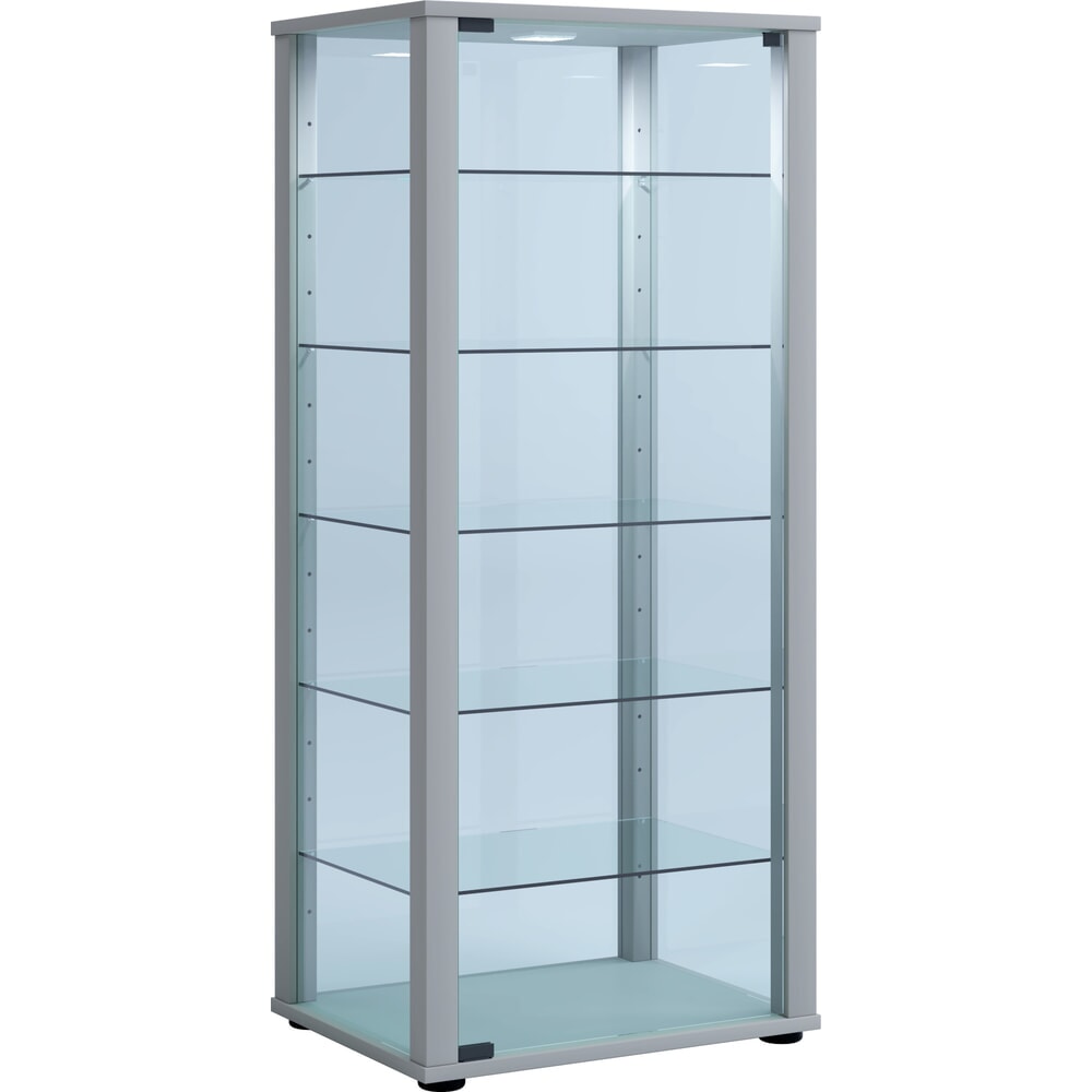 Produktabbildung: VCM Standvitrine Kavisa L, silber