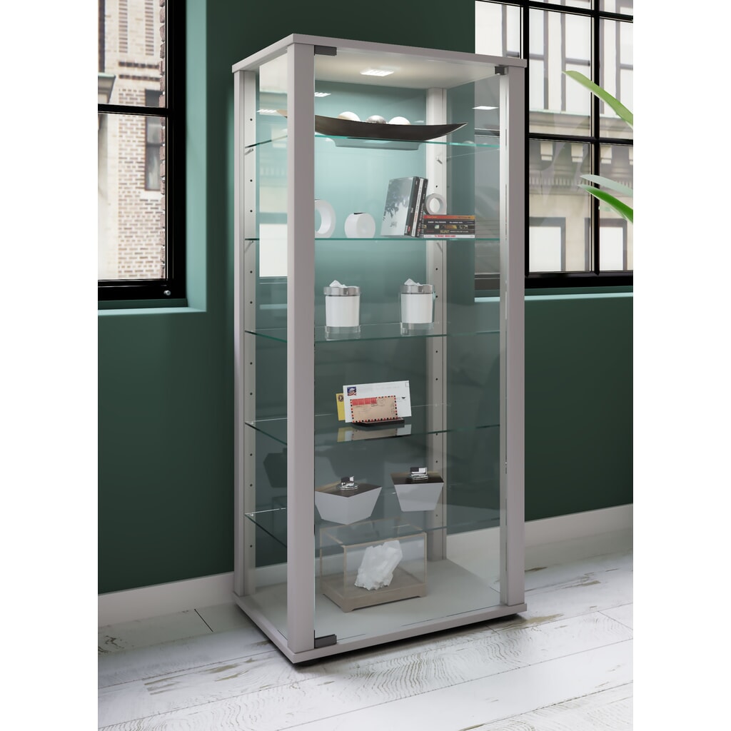 Produktabbildung Nr. 3: VCM Standvitrine Kavisa L, silber