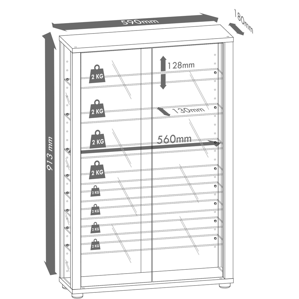Produktabbildung Nr. 2: VCM Wandvitrine Vitrosa Mini, weiss