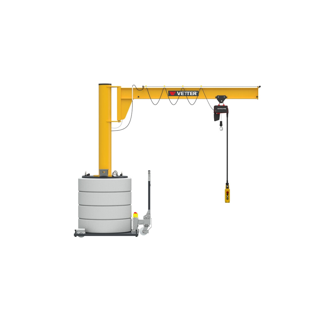 Produktabbildung: VETTER® Schwenkkran inkl. LIFTKET Elektrokettenzug, Schwenkbereich 270°, Ausladung 3.000 mm, TK 125 kg