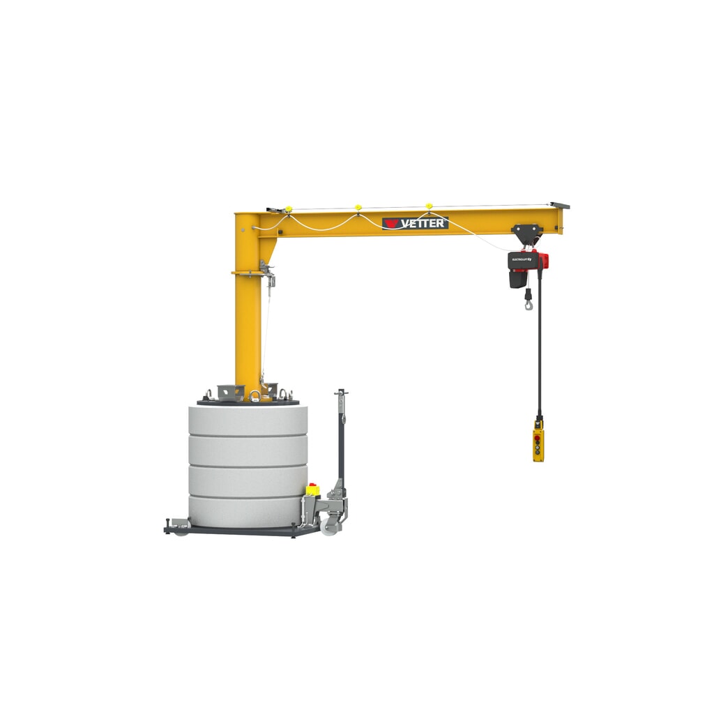 Produktabbildung Nr. 3: VETTER® Schwenkkran inkl. LIFTKET Elektrokettenzug, mobile Ausführung, Schwenkbereich 360°, Ausladung 3.000 mm, TK 125 kg