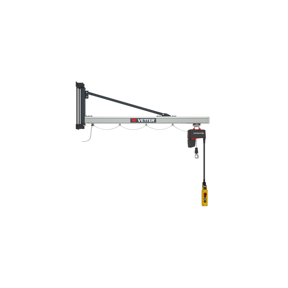 Produktabbildung: VETTER® Schwenkkran inkl. LIFTKET Elektrokettenzug, Wandausführung, Ausladung 1.900 mm, TK 125 kg