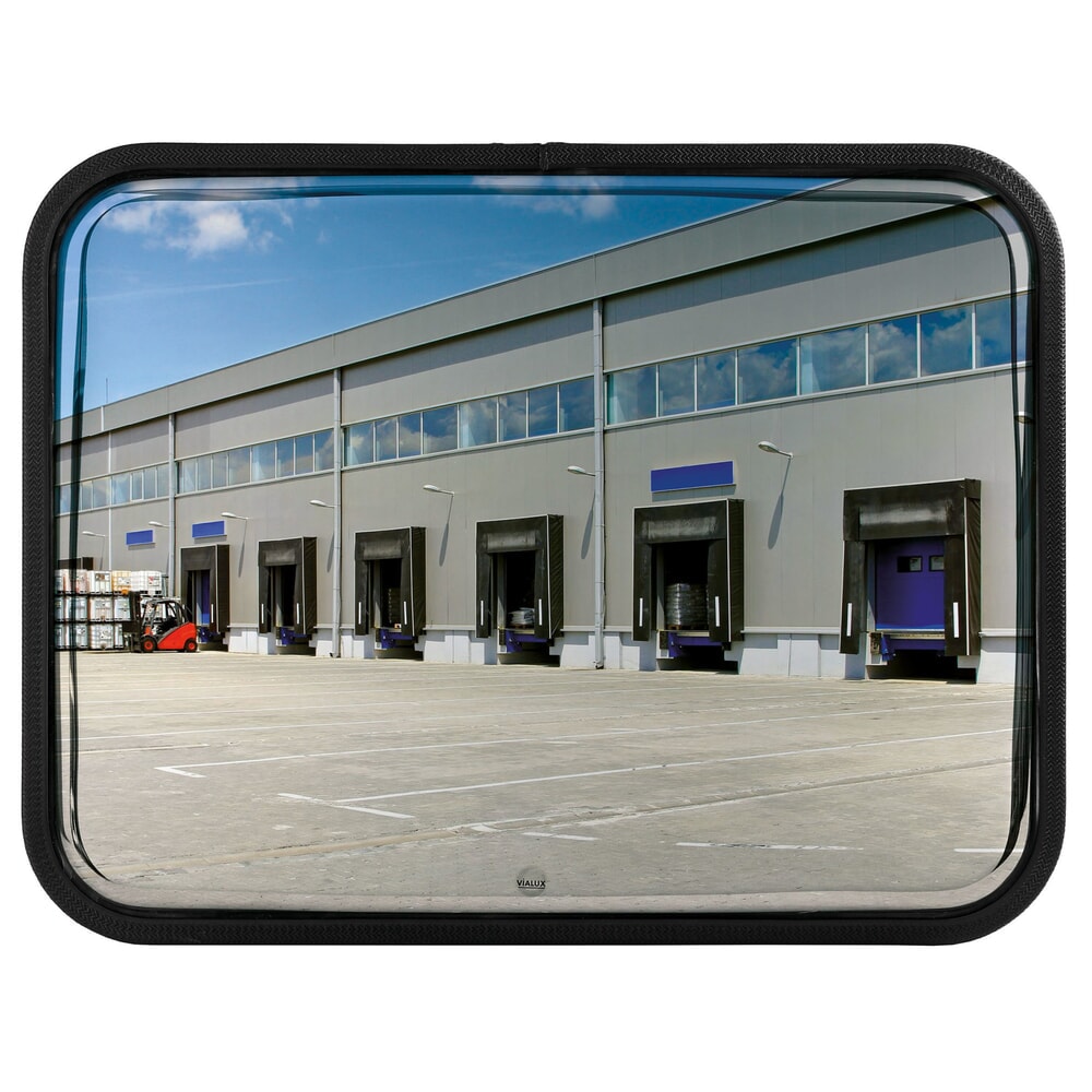 Produktabbildung: Vialux® Mehrzweckspiegel, Edelstahl, beschlagfrei, frostgeschützt, rechteckig, HxB 600 x 800 mm