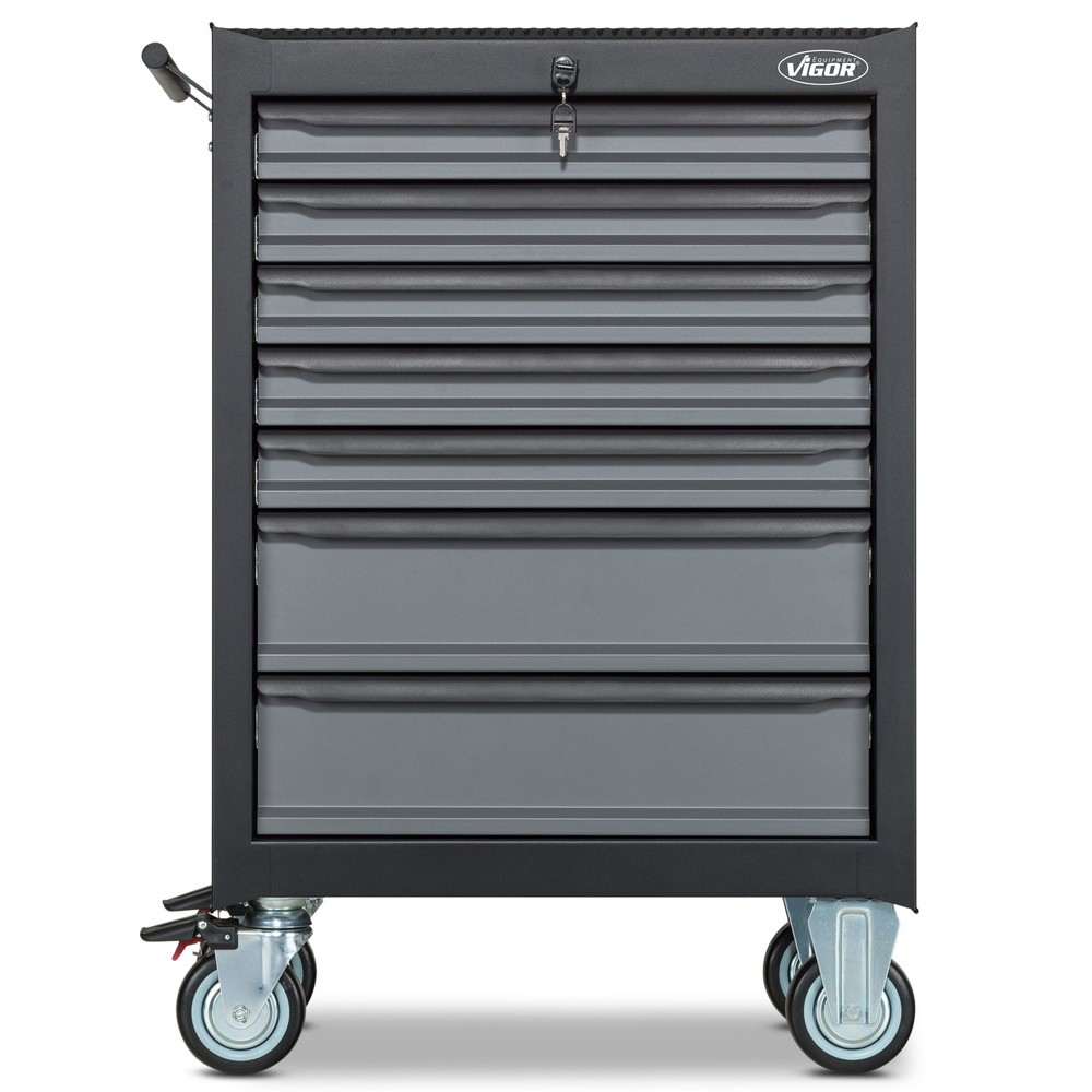 Produktabbildung Nr. 2: VIGOR® Werkzeugwagen 500N, 7 Schubladen, inkl. 163-teiligem Werkzeugsortiment