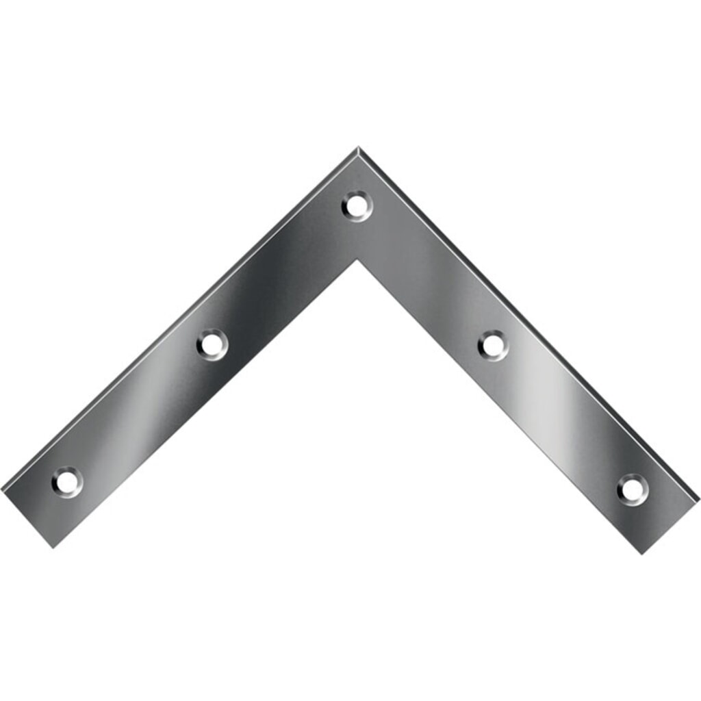 Produktabbildung: VORMANN Eckwinkel Länge 100 x 100 mm, Stahl roh blau verzinkt, Breite 15 mm Stärke 1,5 mm