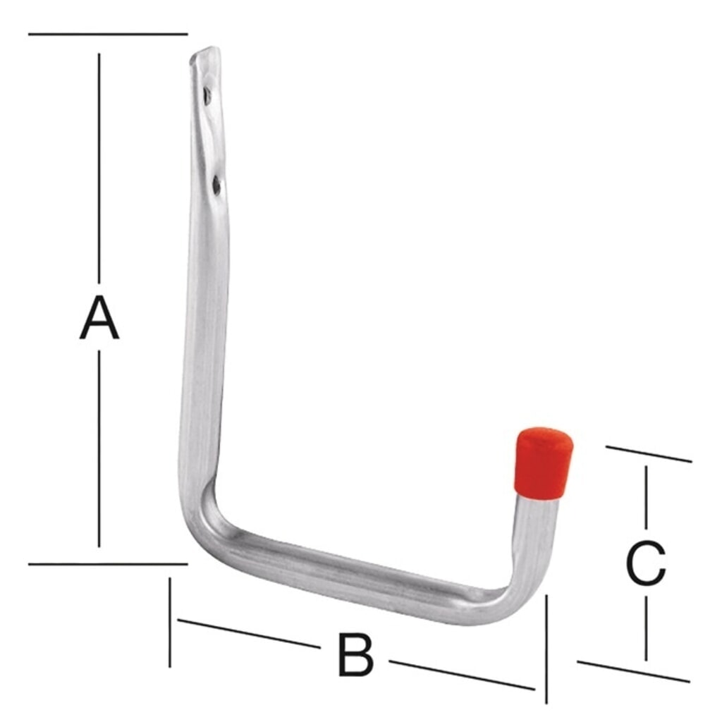 VORMANN Wandhaken U-Form, Stahl verzinkt, ohne Gummierung Ausladung 82 mm Produktabbildung: VORMANN Wandhaken U-Form, Stahl verzinkt, ohne Gummierung Ausladung 82 mm
