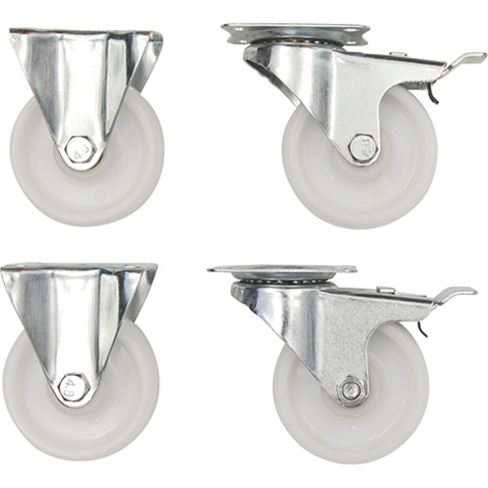Produktabbildung: WAGNER Rollen 4tlg.- Ø 75 mm, 2 Lenk- 2 BockrollenTK je 60 Kg