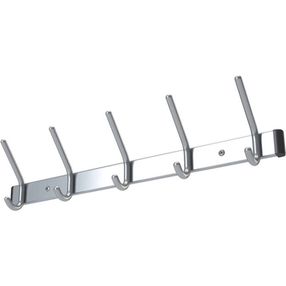 Produktabbildung: Wandgarderobe, 7 Hut-/7 Mantelhaken Länge 1000 mm, Aluminium F1 naturfarbig, Hakenabstand 150 mm