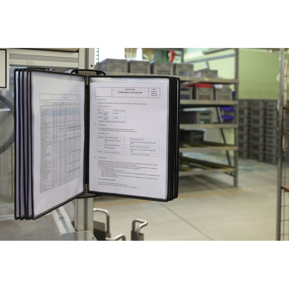 Produktabbildung Nr. 3: Wandhalter, PP schwarz, 10 Sichttafeln, mit Neodym-Magnetf.DIN A4