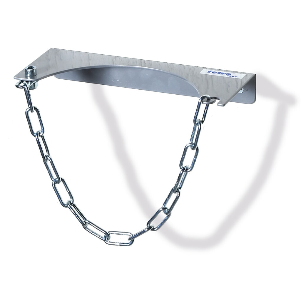 fetra® Wandhalterung für 1 Gasflasche, Kettensicherung, Flaschen-Ø 140 mm Produktabbildung: fetra® Wandhalterung für 1 Gasflasche, Kettensicherung, Flaschen-Ø 140 mm